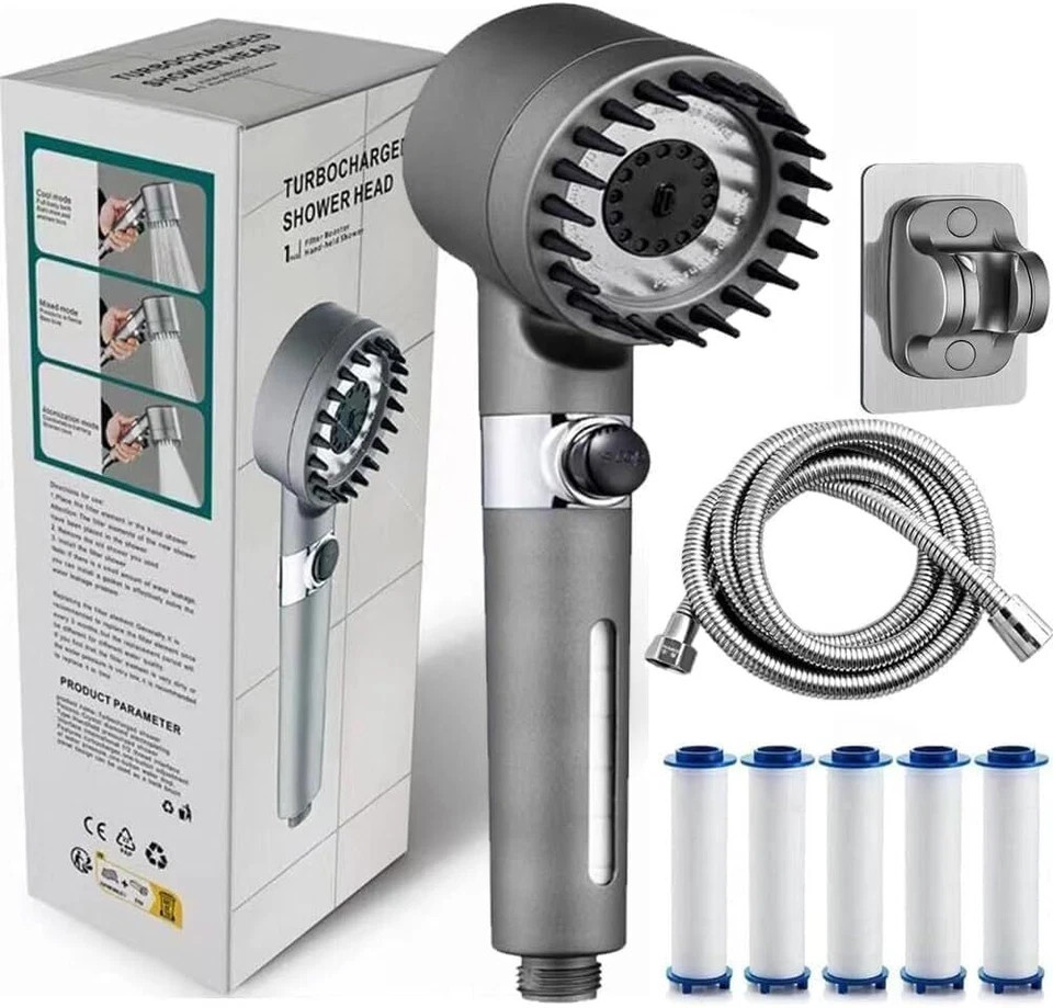 Ion Drops Filtered Showerhead with Hose – Handheld Shower Head for Enhanced Wate