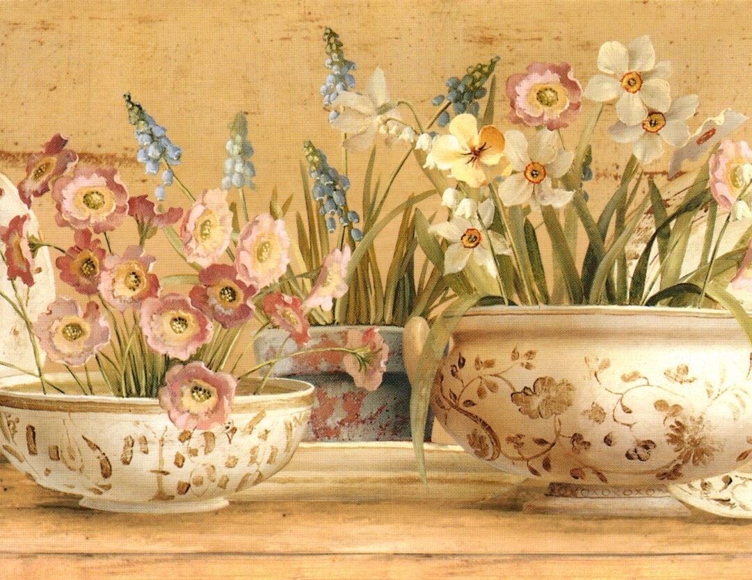 Soup Bowl Tureen Flower Bloom Bouquet Floral Flower Blank Note Cards – Set of 5