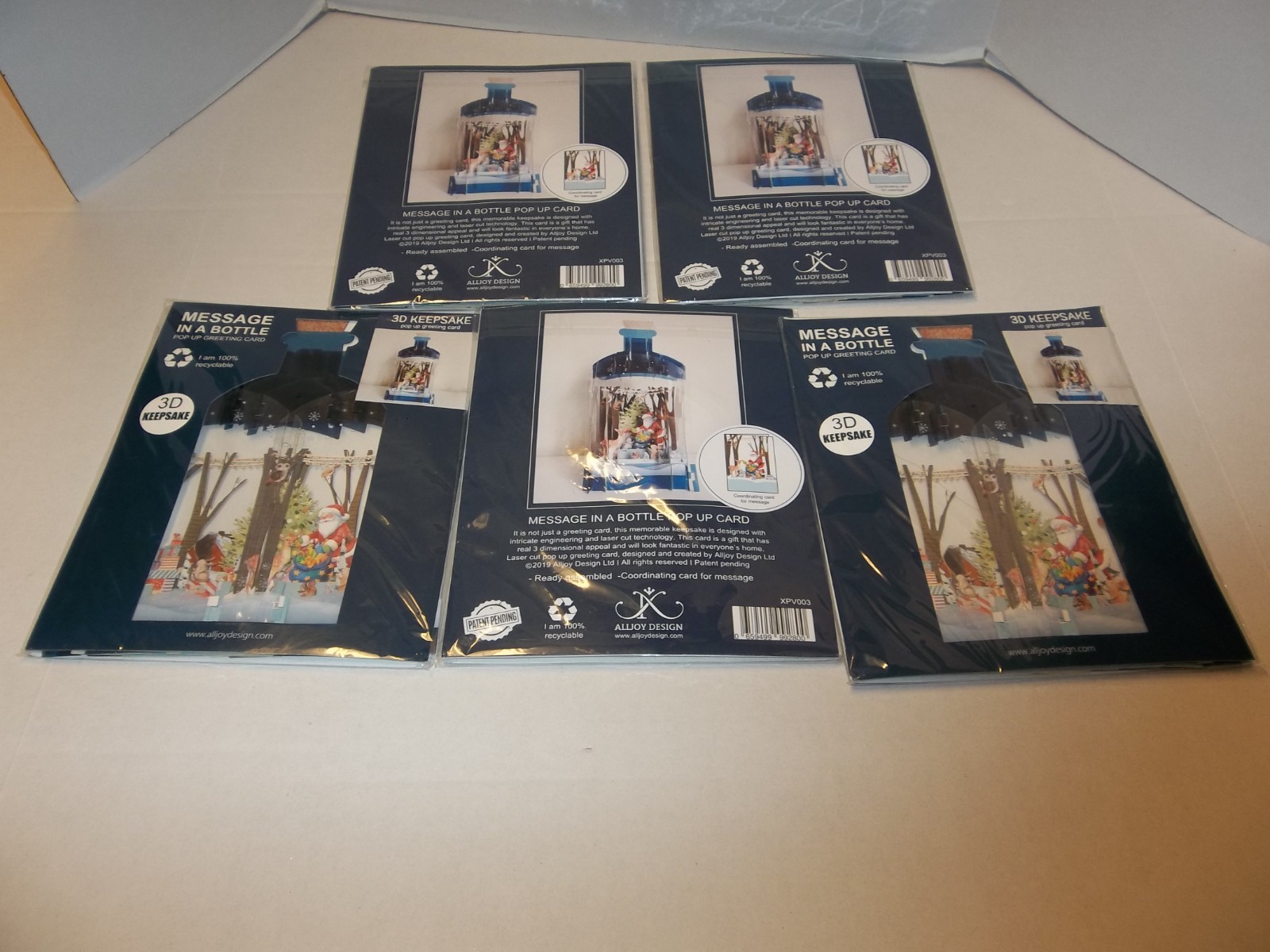 5 New Alljoy Design Message in a Bottle Pop Up Cards Christmas in Forest