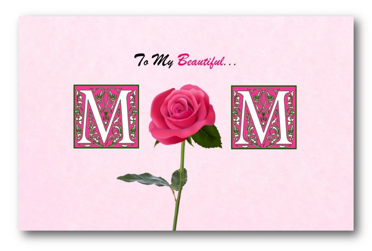 “MOM” (1) Greeting Card w/ Envelope-Christian-Mothers Day/Anytime