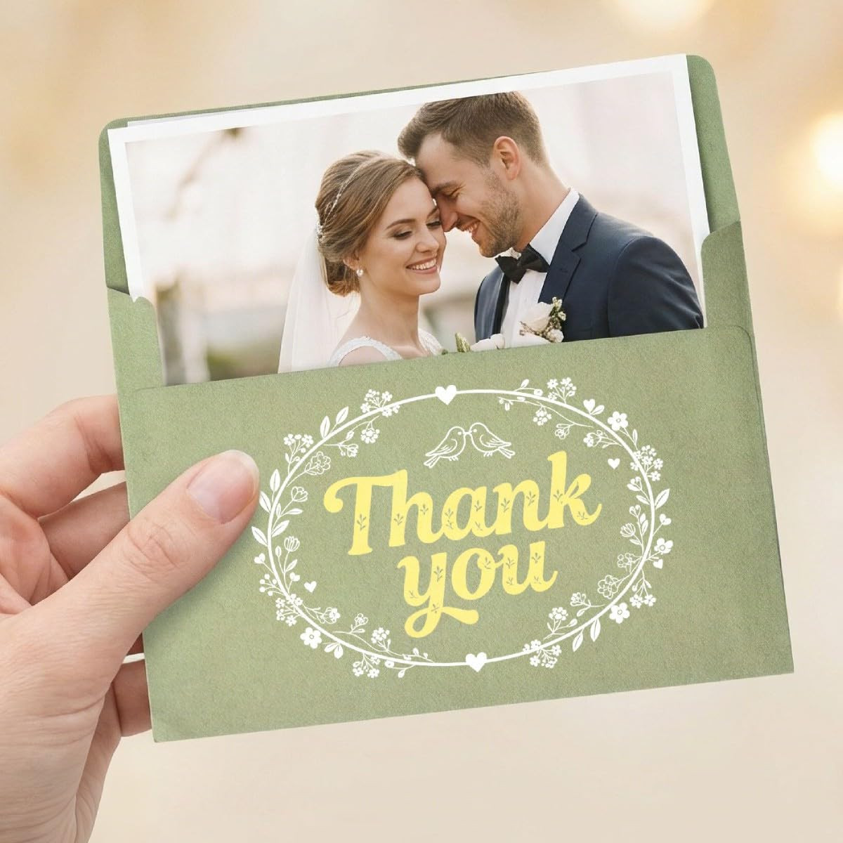 30 Pack A7 Sage Green Blank Cards with Envelopes, 5X7 Folded Cardstock and Match