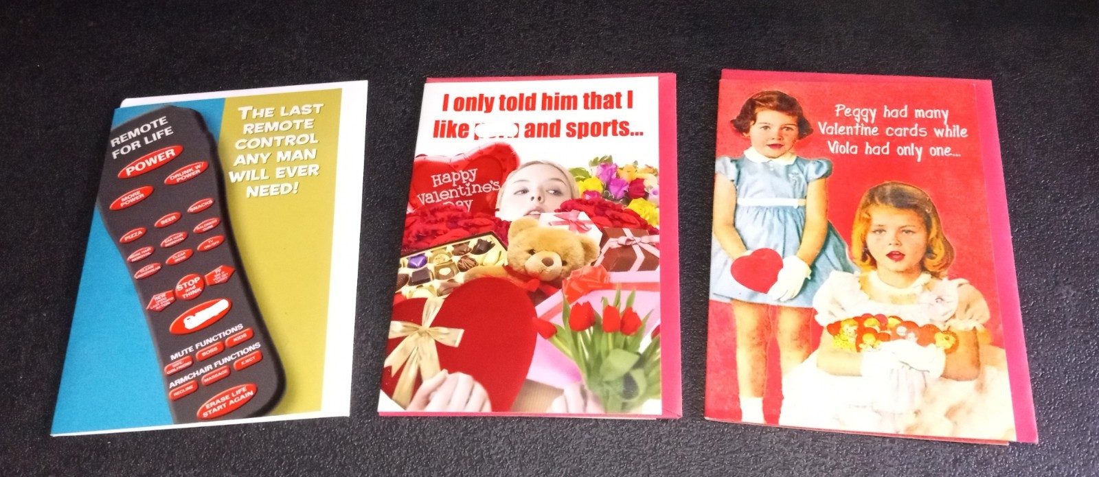 Adult Funny rare Greeting Cards TV Remote Sports Valentine’s 3pc bundle #10