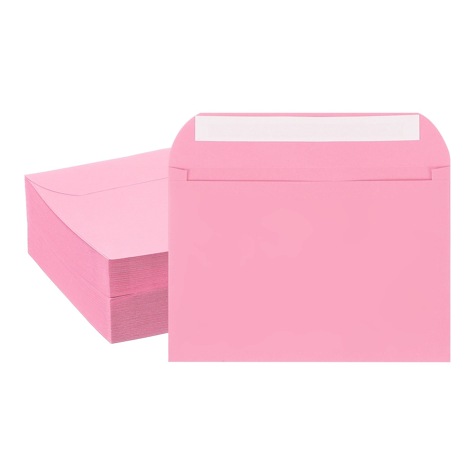 100 Pcs Pink 7.5×5.5 Inch Invitation Envelopes for Weddings Birthday