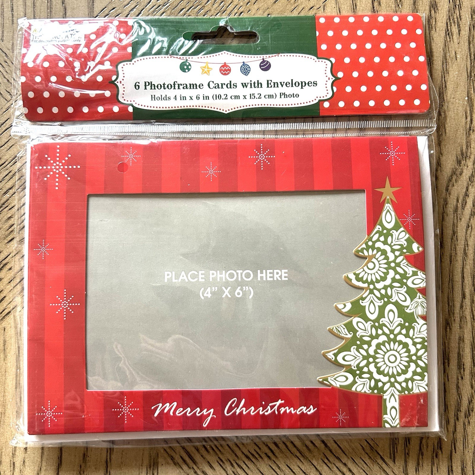2 Packages of 6 Christmas Card Photo Frame Cards New