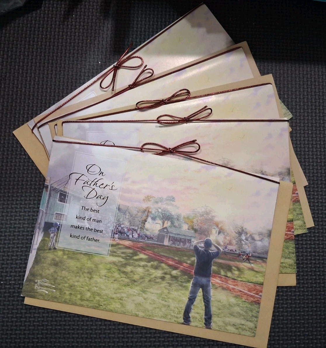 Hallmark Father’s Day Thomas Kinkade Dad Baseball Lot Of 5 Cards – FREE SHIPPING