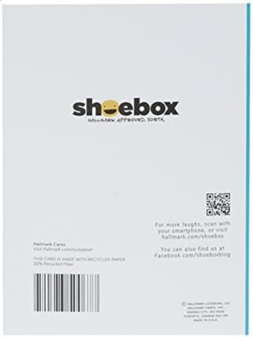 Shoebox Birthday Card Witty Funny Sarcastic Humorous Greeting Envelope Included
