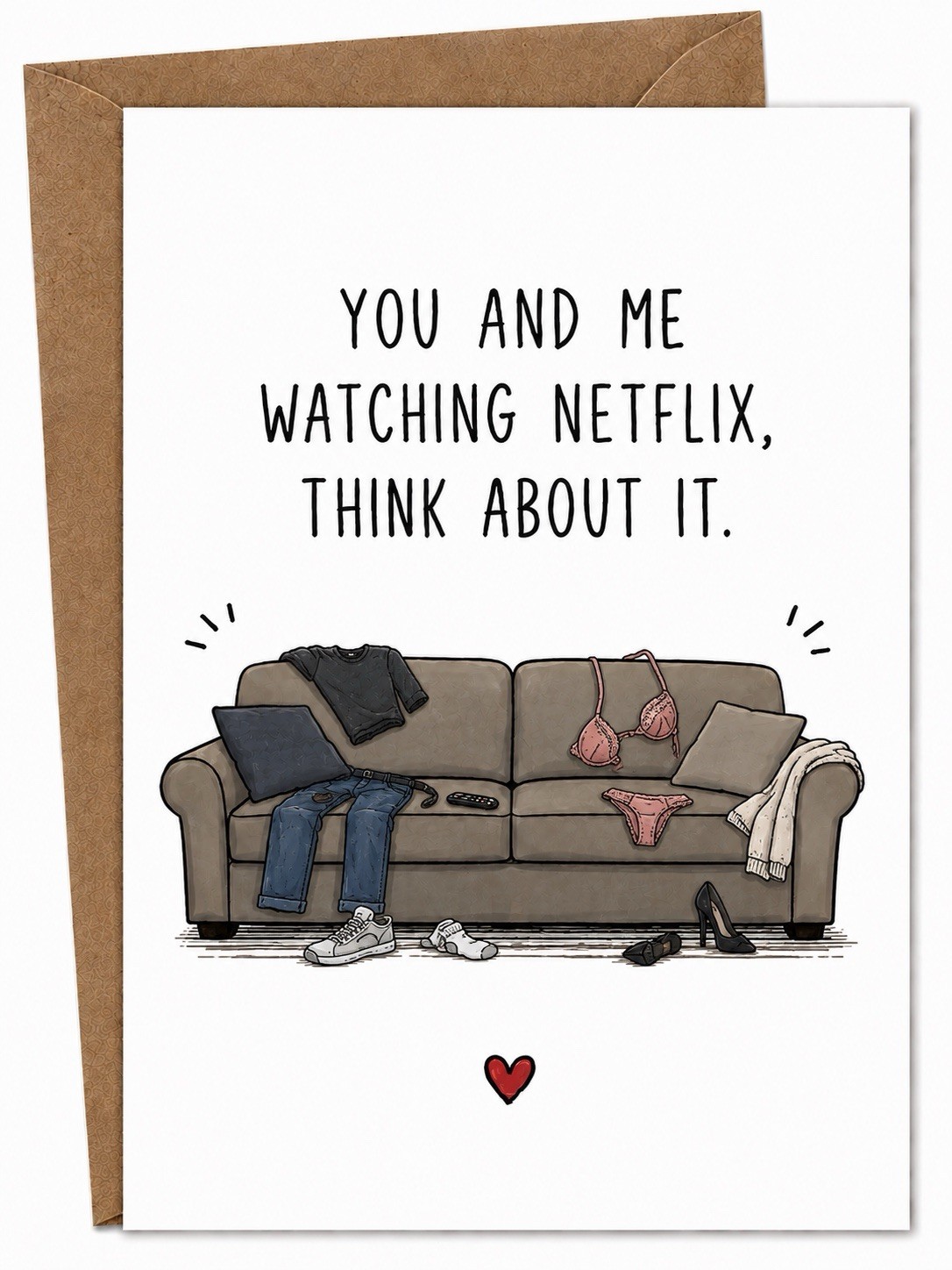 Funny Anniversary Card for Couples | love card/ Netflix and Chill Love Card