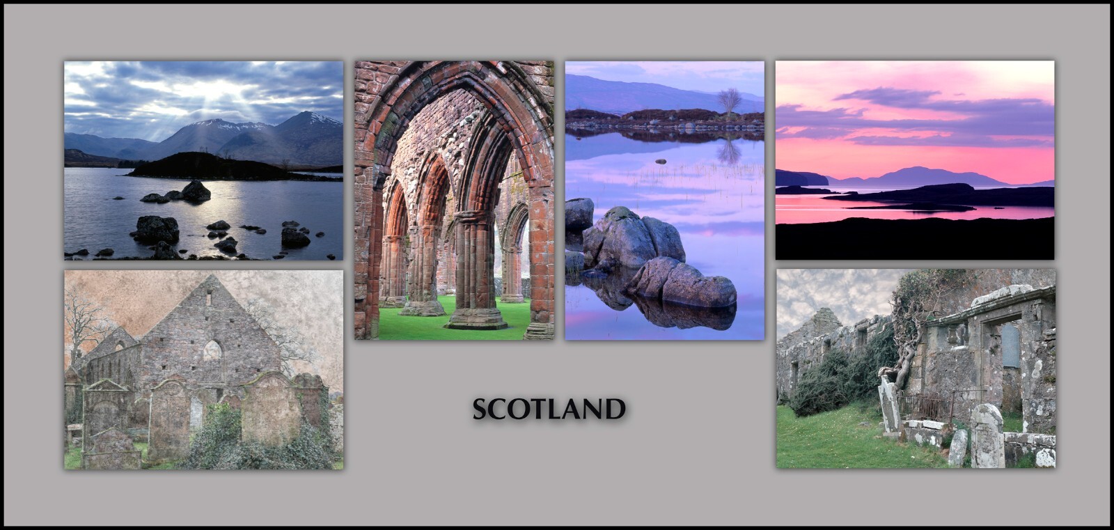 photographic notecard set 6 fold-over blank inside cards titled: “Scotland”