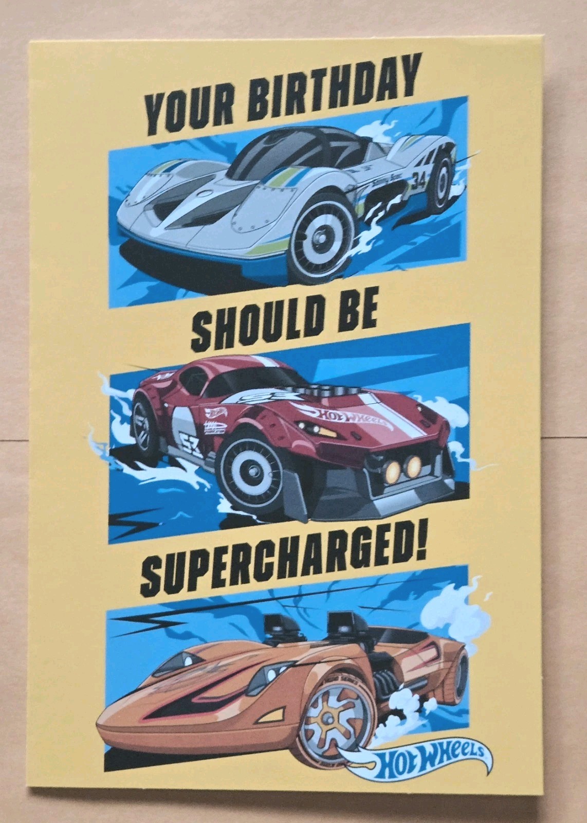 Hot Wheels Birthday Greeting Card (+ Envelope 5×7″)
