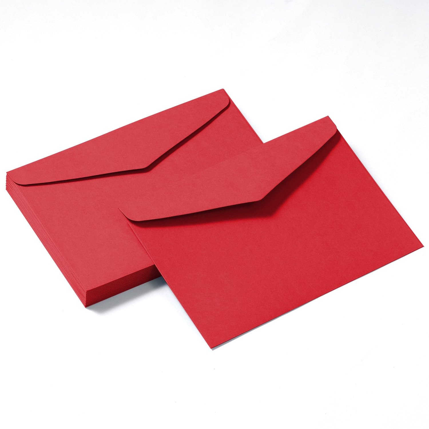 50 PCS Red A7 Invitation Envelopes 51/5×71/5 In Gift Card Wedding Mailing
