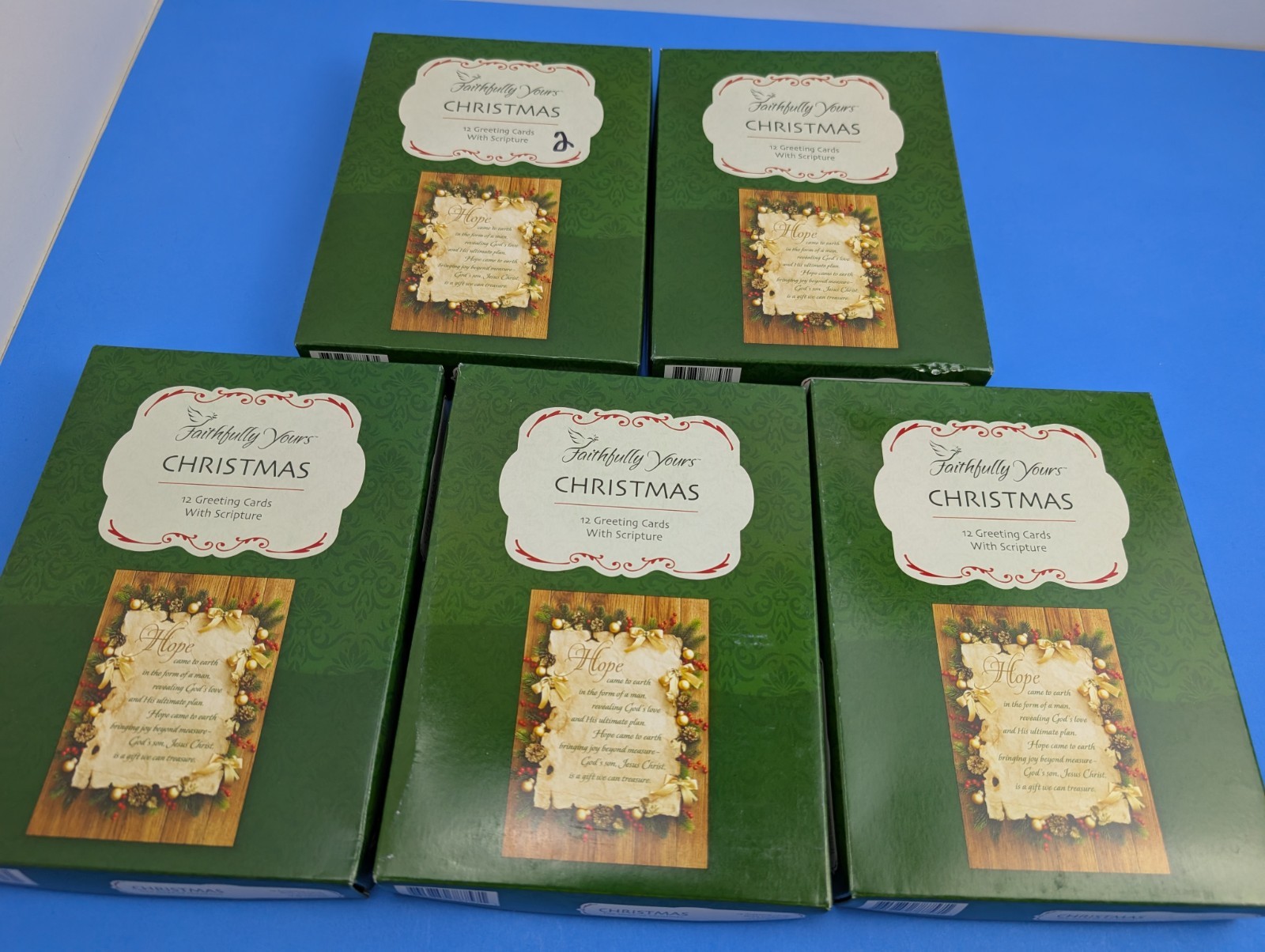 Faithfully Yours Christian Bible Scripture Christmas Greeting Cards 5 BOXES