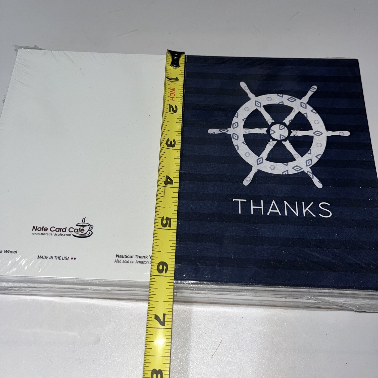 36 Thank You Note Cards With Envelopes – Nautical Gray Envs 6 Designs