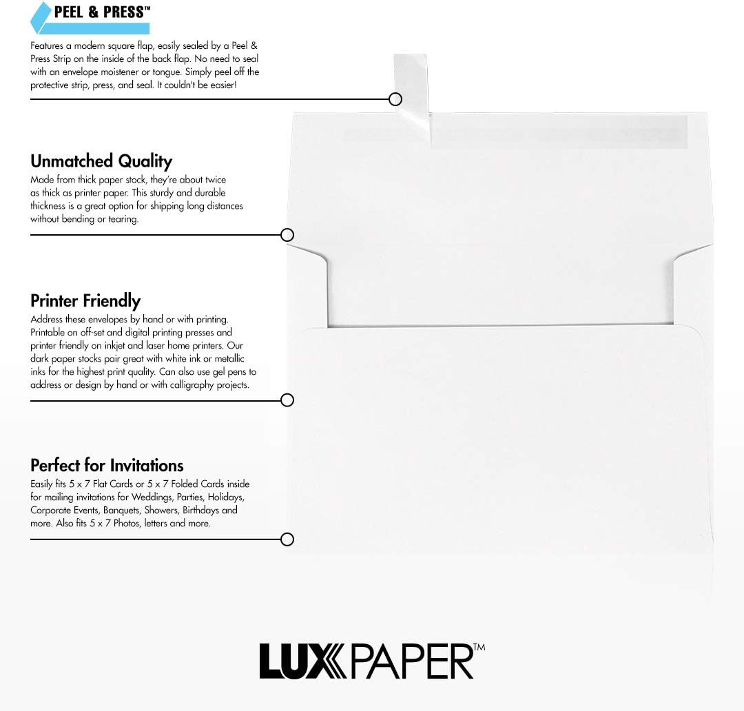 A7 Invitation Envelopes | Peel & Press | 5 1/4″ X 7 1/4″ | White | 24Lb. Text |