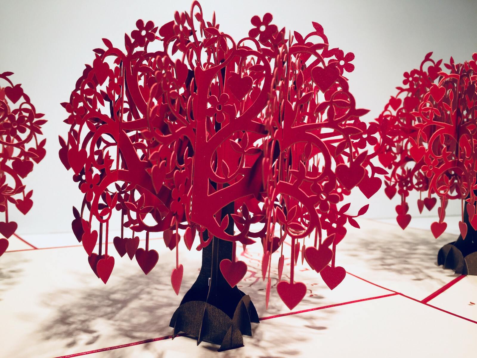 RED Tree of LOVE Hearts 3D Pop Up Greeting Card Anniversary Love Wedding Blank