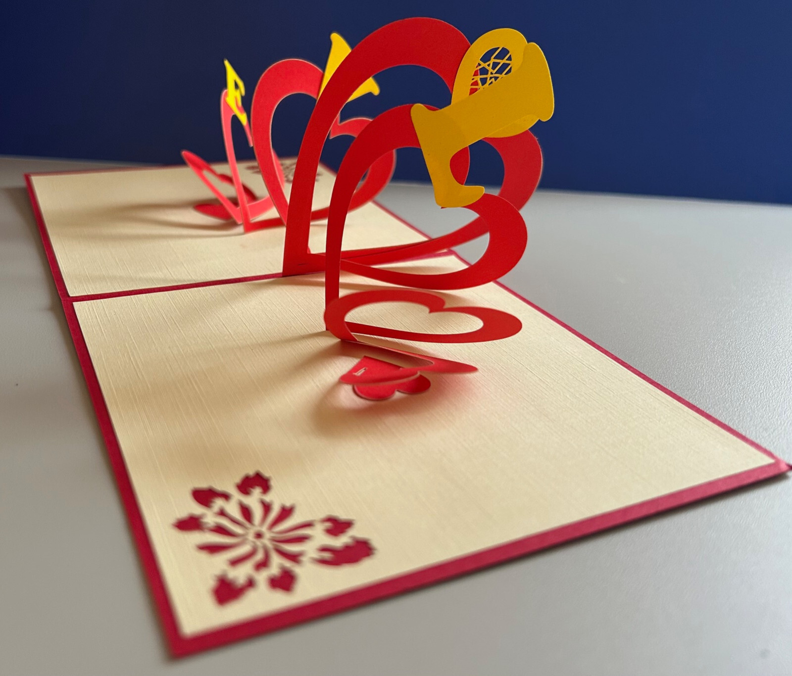 3D Pop-Up Love Valentine’s Day Greeting Hearts Card Handcrafted Gift