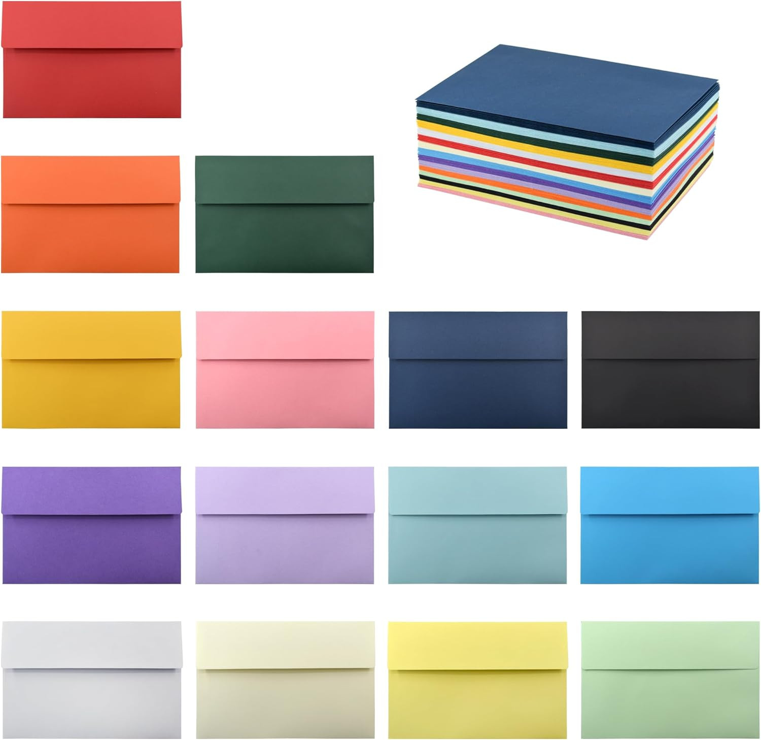 150 Pack Colorful Envelopes for Invitations A9 Envelopes Bulk 5-3/4 X 8-3/4 for