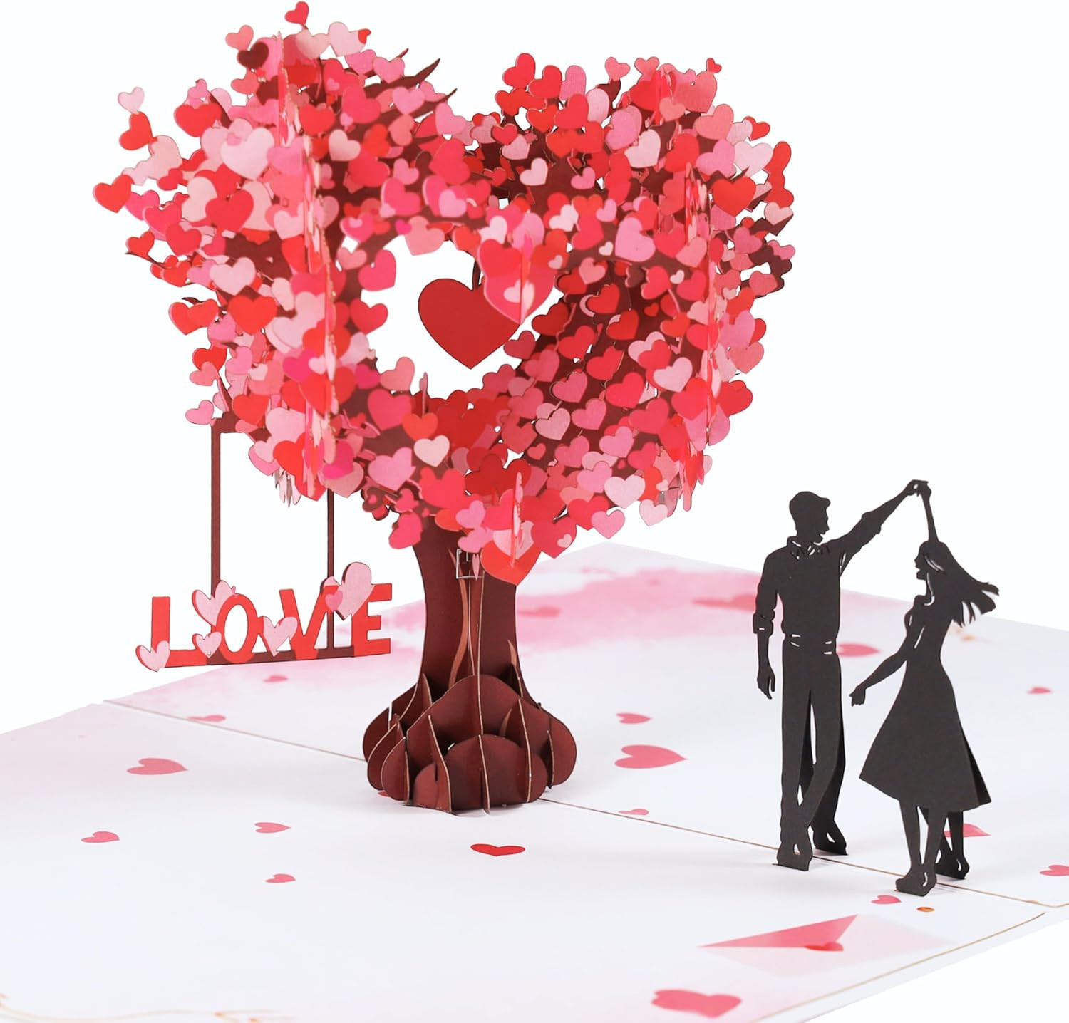 3D Pop-Up Anniversary Card – Love Tree Hearts for Couples, Perfect Gift!