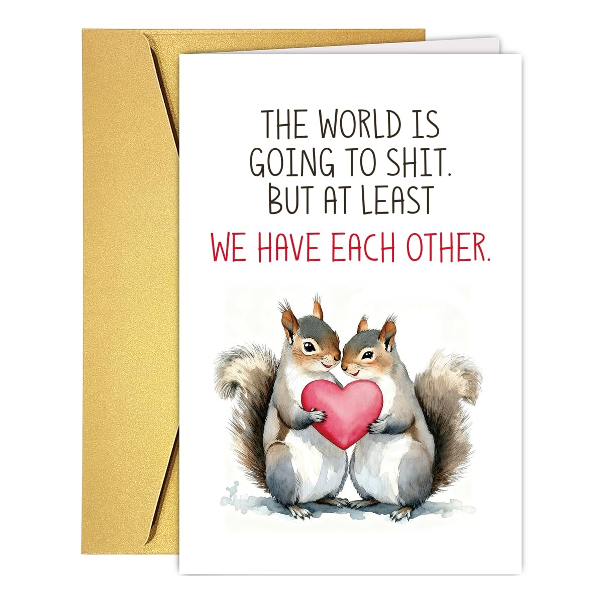CTVSPC Romantic Squirrels Valentine’s Day Card for Him Her 8 x 5.3 inches, C3