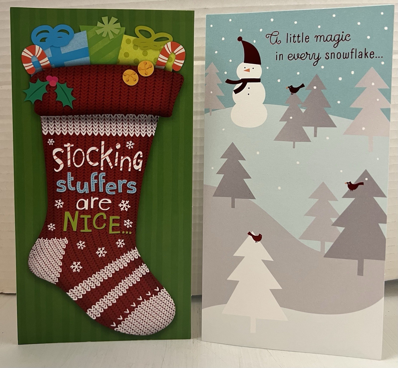 24 Pack Christmas Cards with Envelopes 2 Different Styles Money Card Snowman F/S
