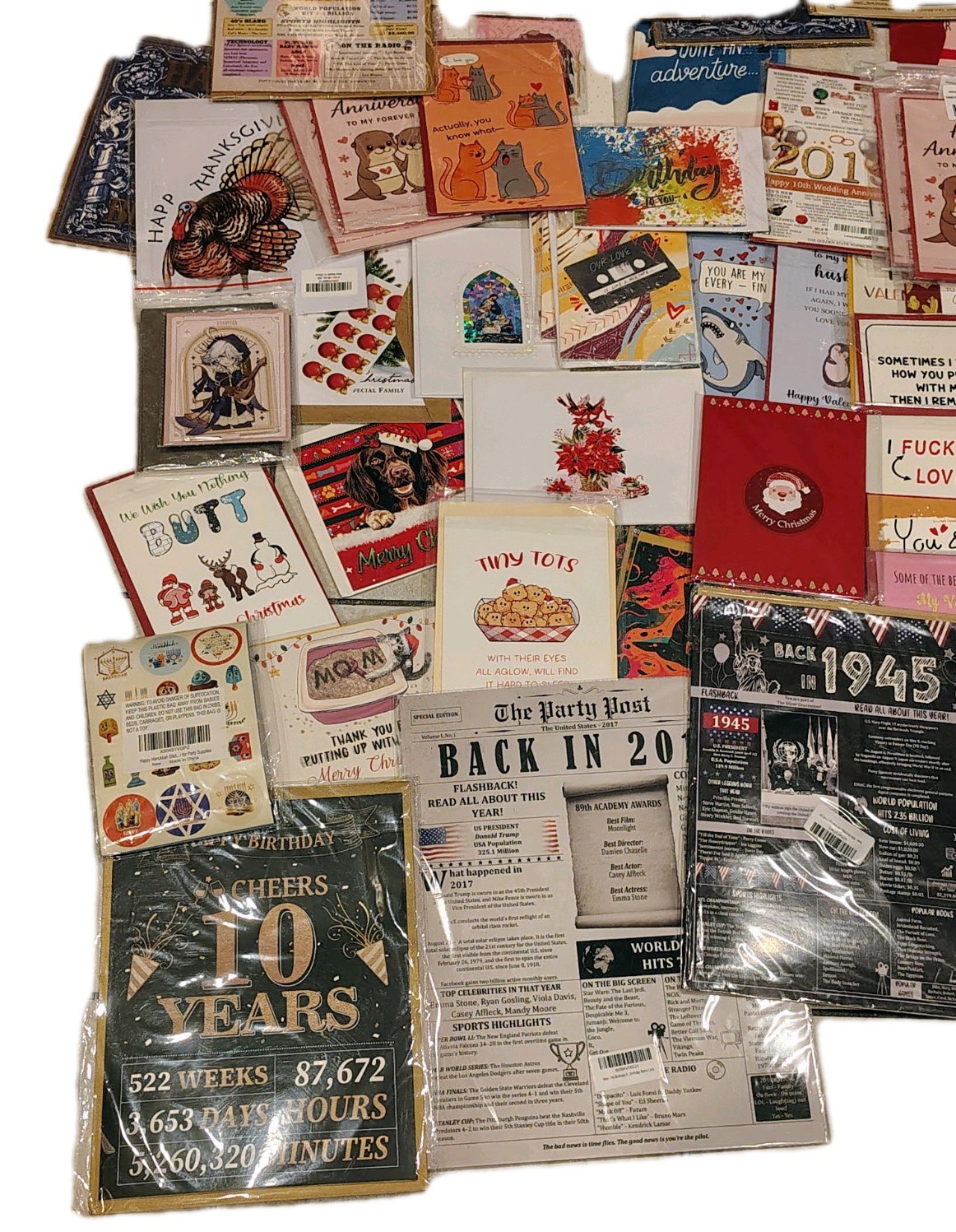 Lot Of 70 + Greeting Cards W. Envelope Humor Birthday Large Size All Occassions