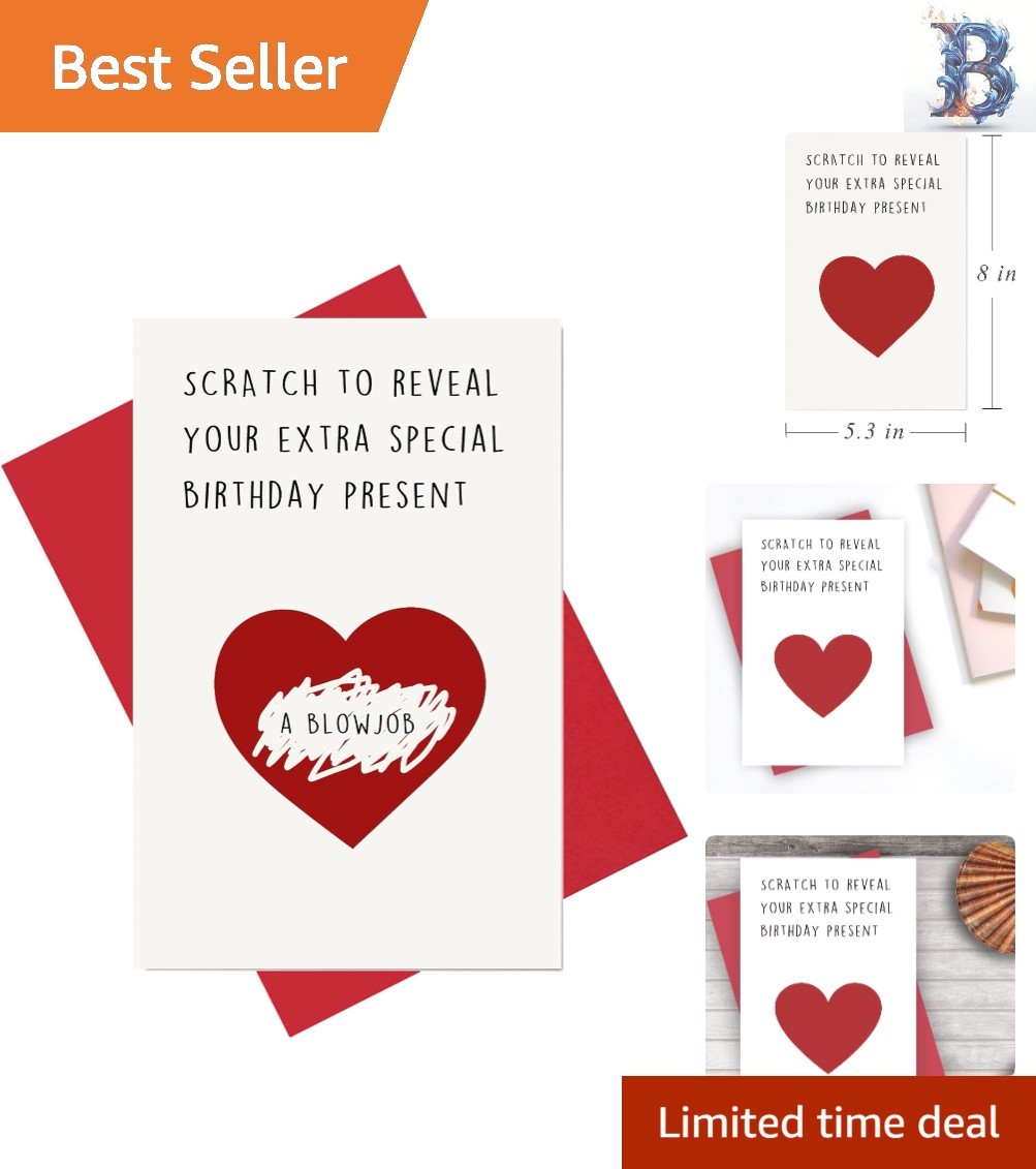 Engaging Scratch-Off Birthday Card for Loving Partners – 8×5 Minimalist Style