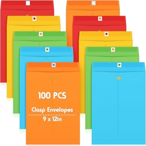 Space-Saving 9×12 Inch Clasp Envelopes 100 Pack – Secure & Durable for All Uses