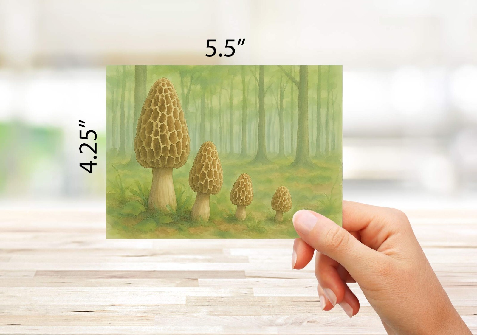 Wild Mushroom Note Cards 12 or 24 Count-Blank Inside with Envelopes-5.5″x4.25″