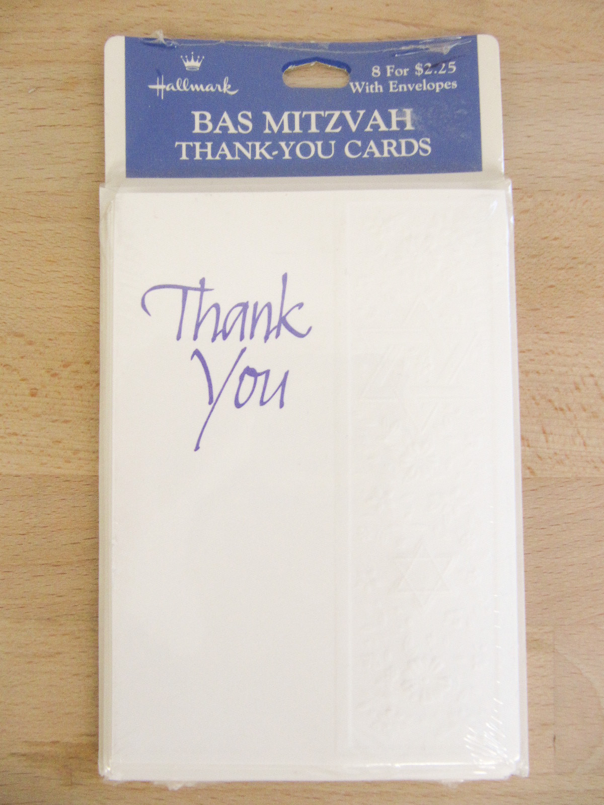 NEW Hallmark Tree of Life Bat Mitzvah 8 Thank You Embossed Cards & Envelopes
