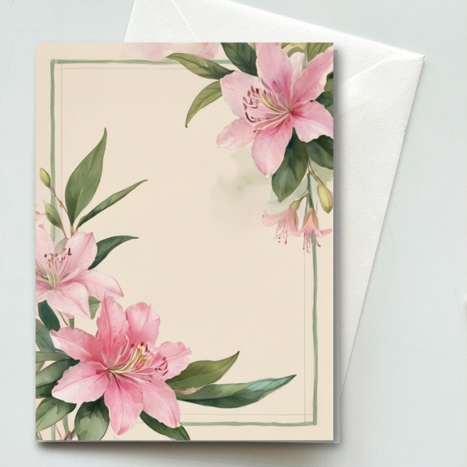 Florals #6 Greeting Card & Envelope – Watercolor Illustration – Blank A2