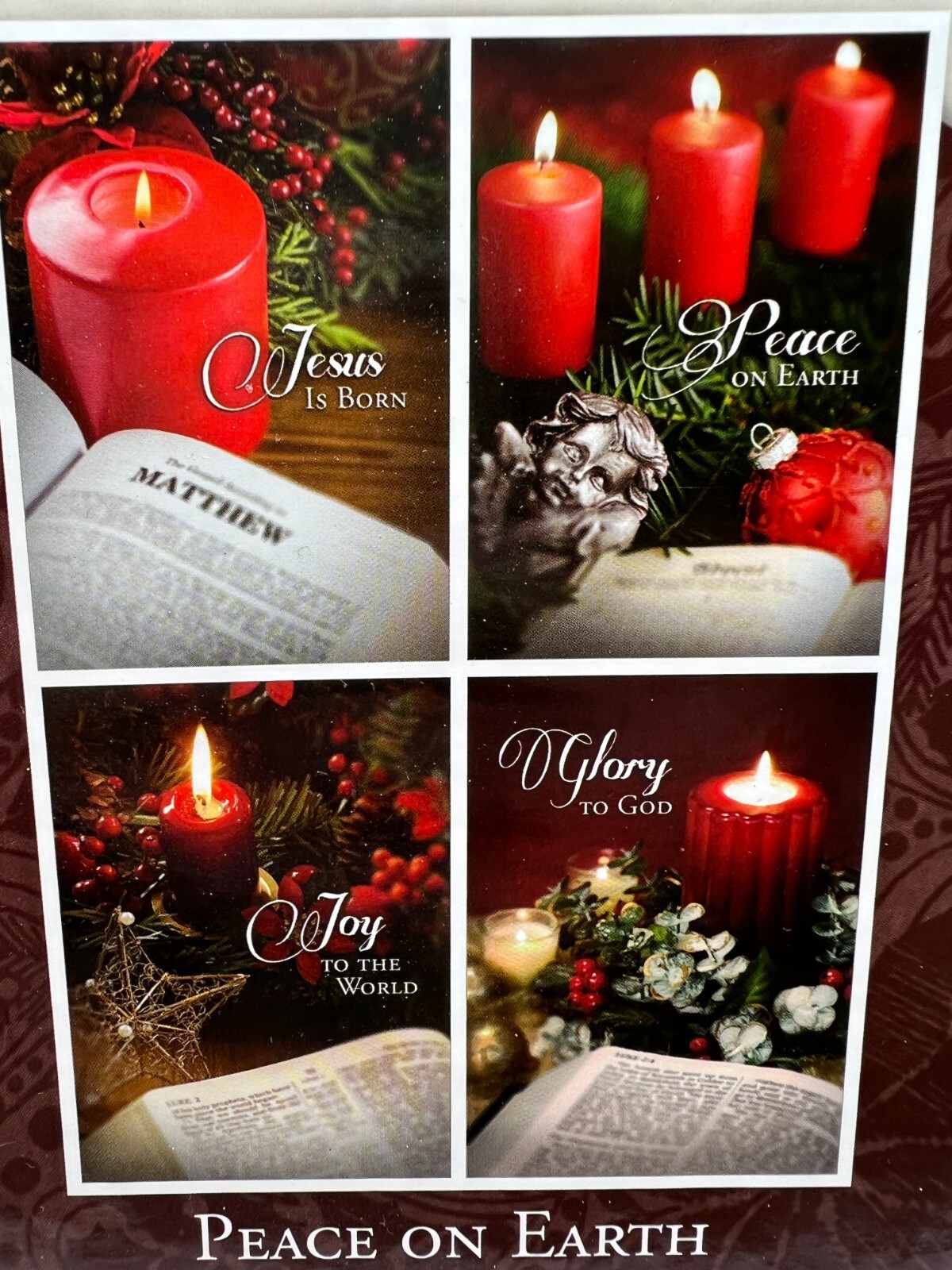 Christian ART Greetings Pack Of 12 Christmas Cards 4 Designs & KJV Scripture