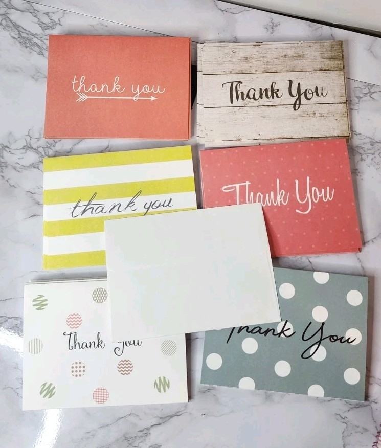 48 Pcs blank Thank You Cards Oaklyn 5.5″ by 4″ Envelopes polka dot modern