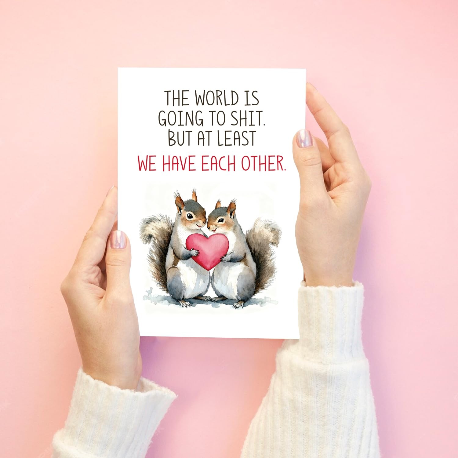CTVSPC Romantic Squirrels Valentine’s Day Card for Him Her 8 x 5.3 inches, C3