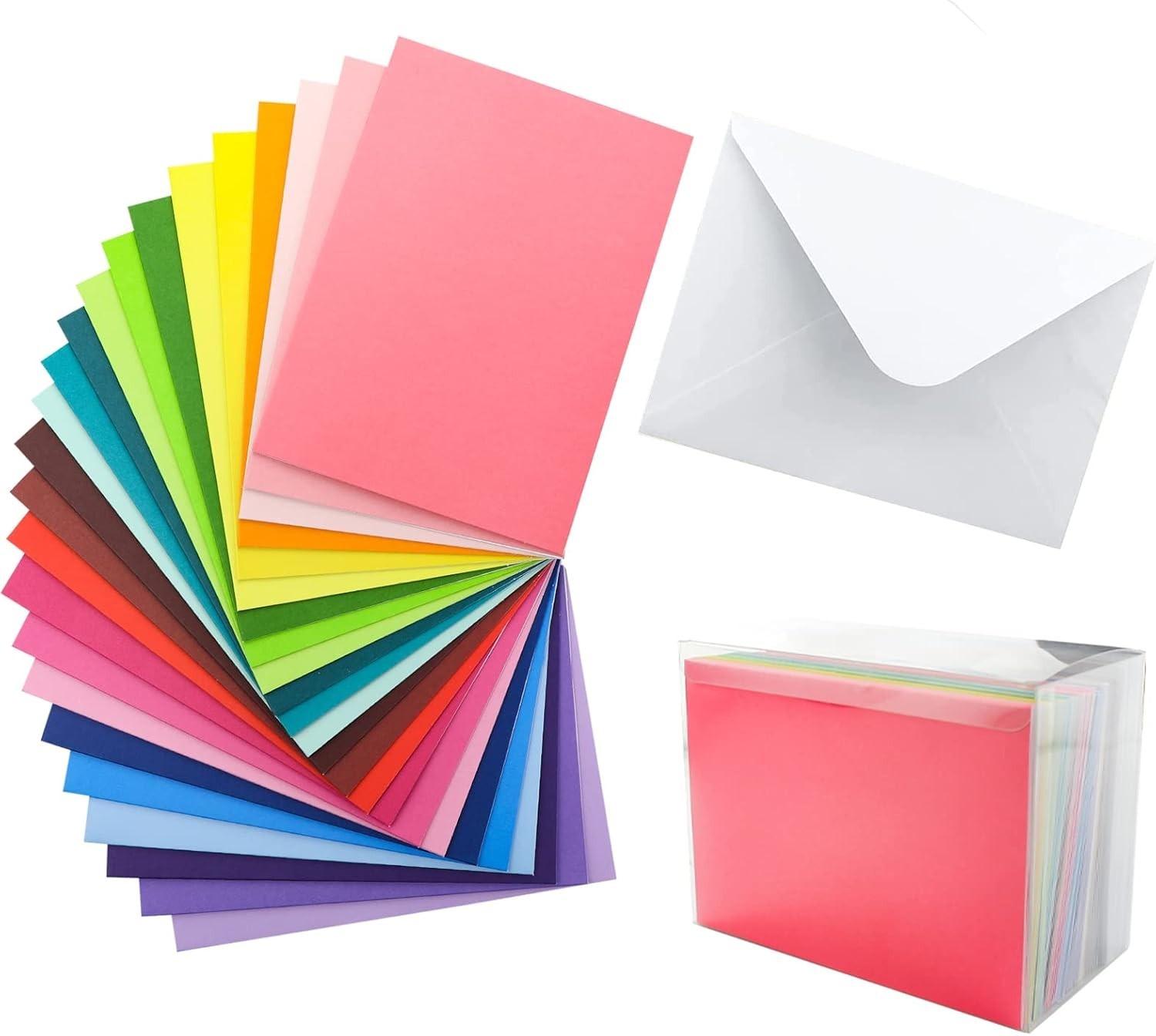 60 Pack A7 Colored Blank Cards and Envelopes 5×7 inch, 24 Assorted Colors Fol…