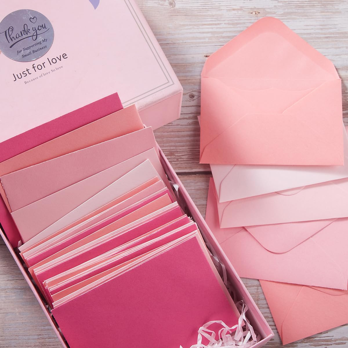 100 Pack Mini Envelopes with Note Cards 5 Colors 4×2.7 Inch for Events