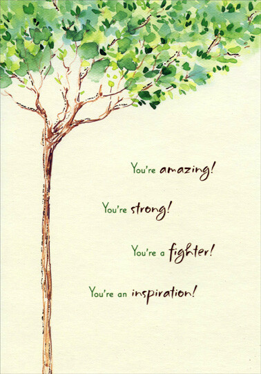 Thin Tree with Gold Foil Accents – Cancer Survivor Card by Designer Greetings