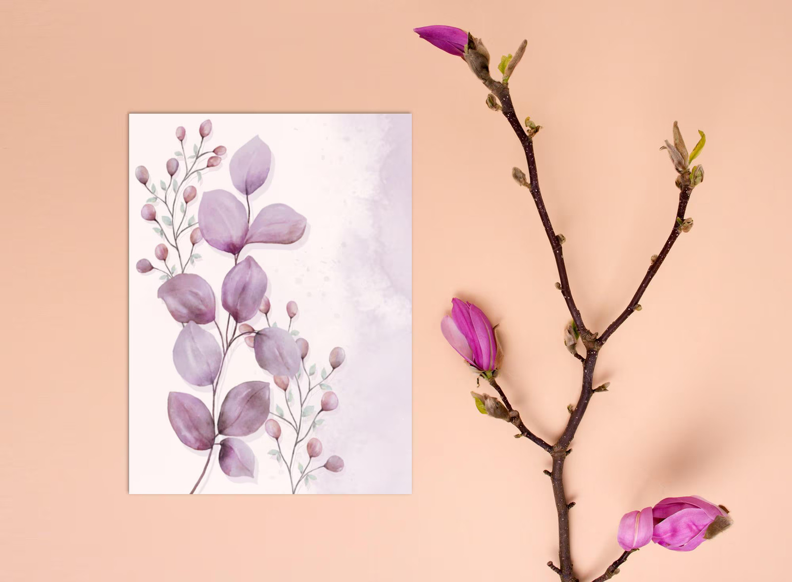 Stonehouse Collection | Purple Leaf Note Cards | Dried Purple Leaves – B14554