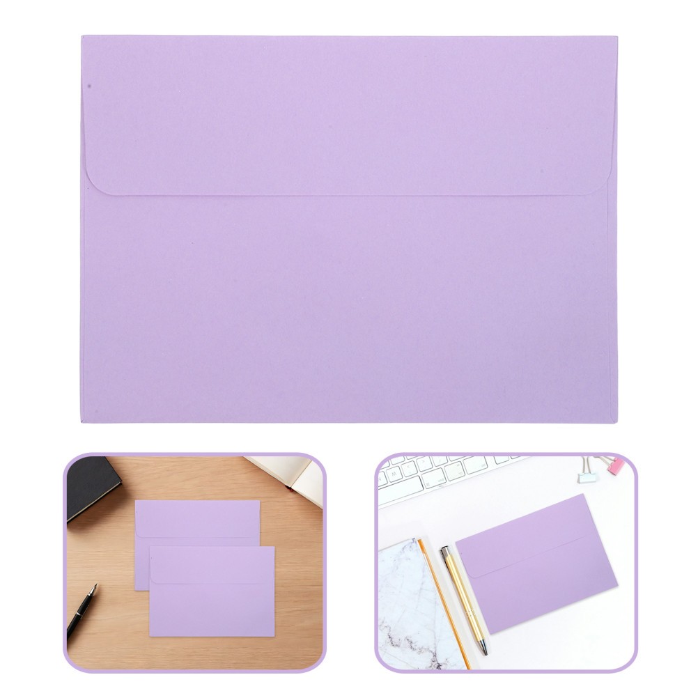 80Pcs Lavender Paper Envelopes Set Reusable for Wedding Invitation Mailing