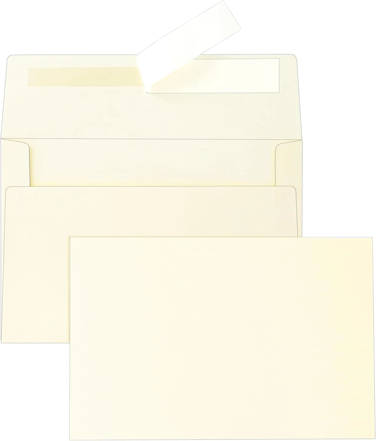 Silunkia 100 Packs Cream Blank Flat Cards and Envelopes 5 x 7 Heavyweight Ivory