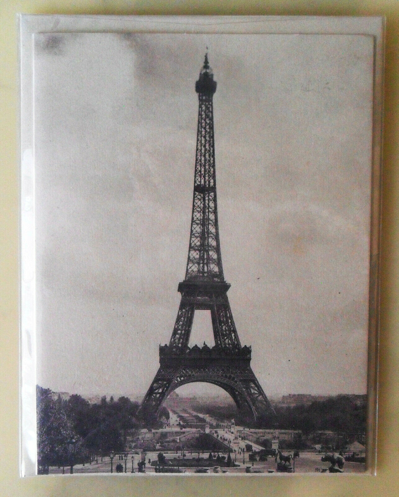 Beige PARIS Blank CARD + Envelope, Eiffel Tower by Brother Sister Design Studio