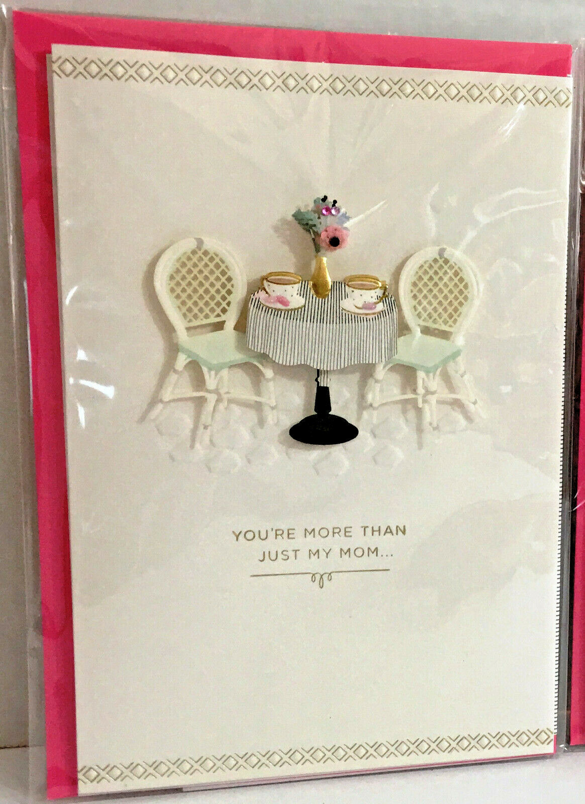 Hallmark Signature Mother’s Day Card BISTRO Cafe Table Chairs More than My Mom