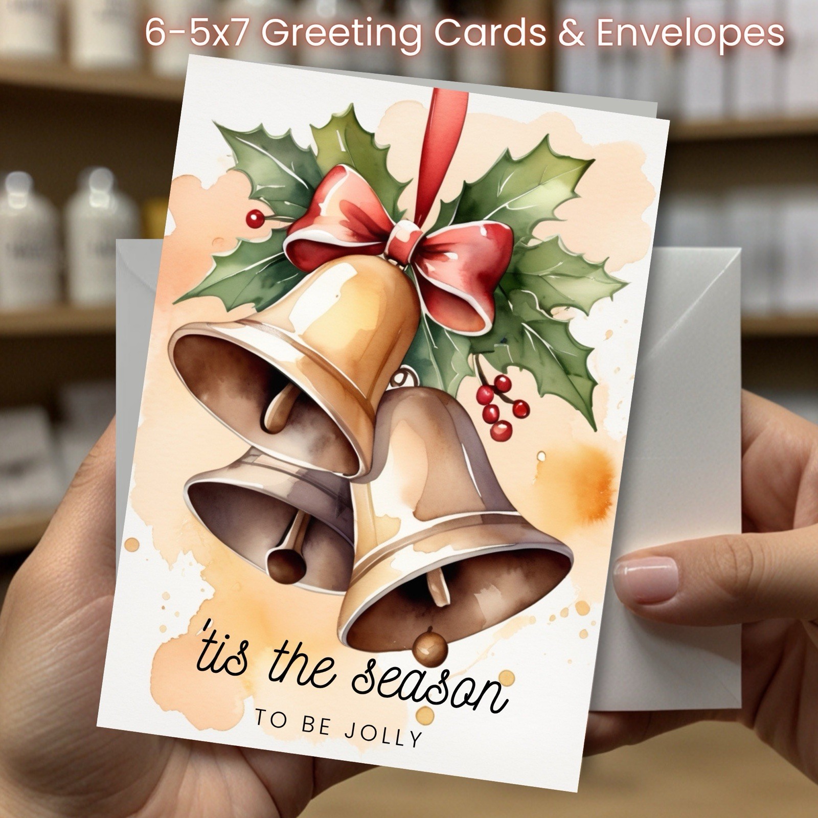 Christmas Greeting Cards w/ Envelope – Set of 6 -5×7 Cards & Envelopes L#0-2