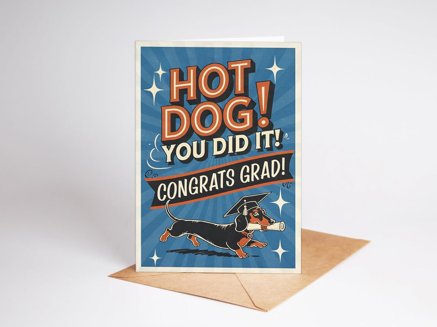 – Funny, Hot Dog Graduation Card, Class of 2025 Gifts (Handmade in USA), Perfect