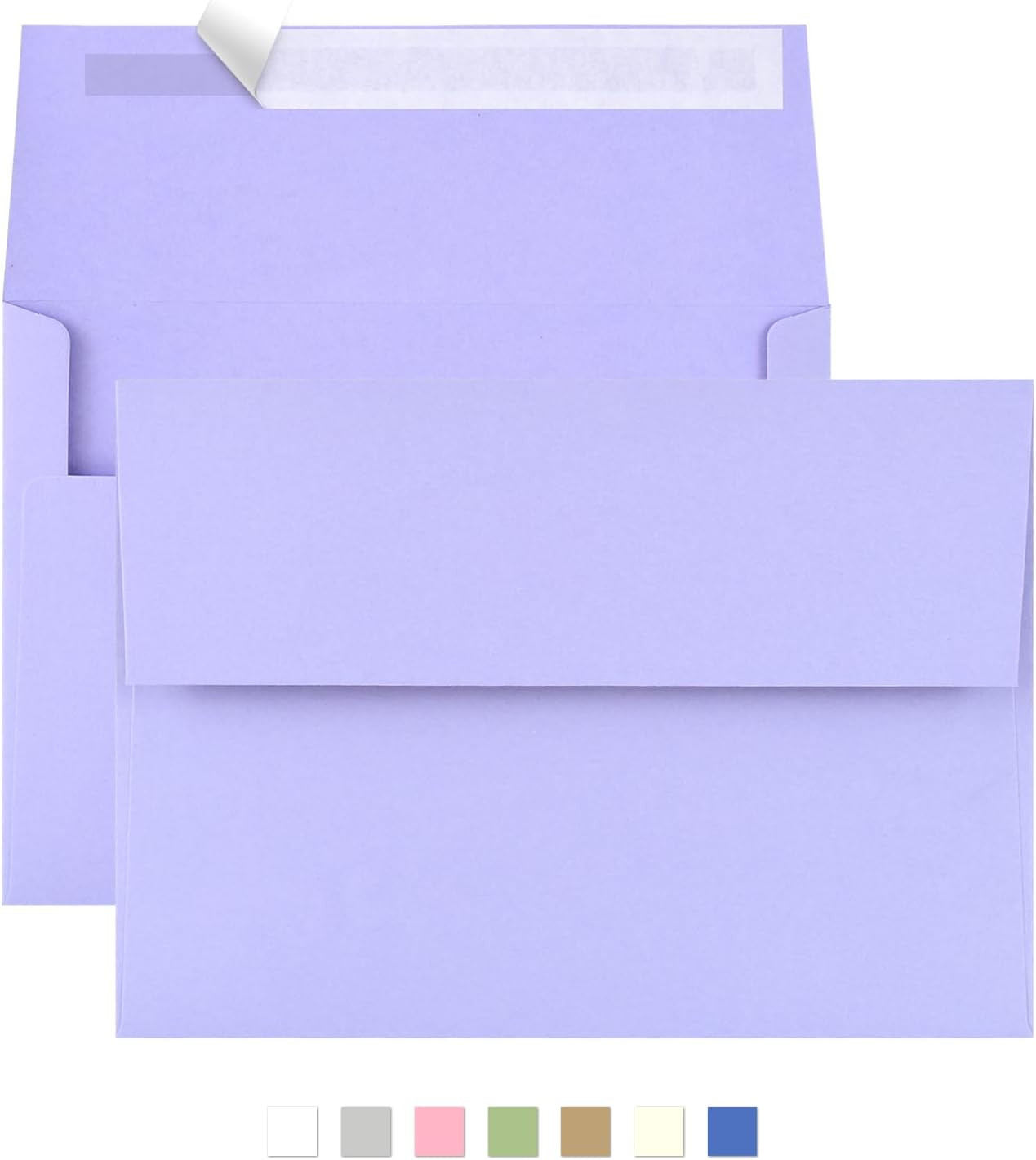 50 Pack 5×7 Envelopes for Invitations,5.25×7.25 inches,A7 Envelope Purple Self S