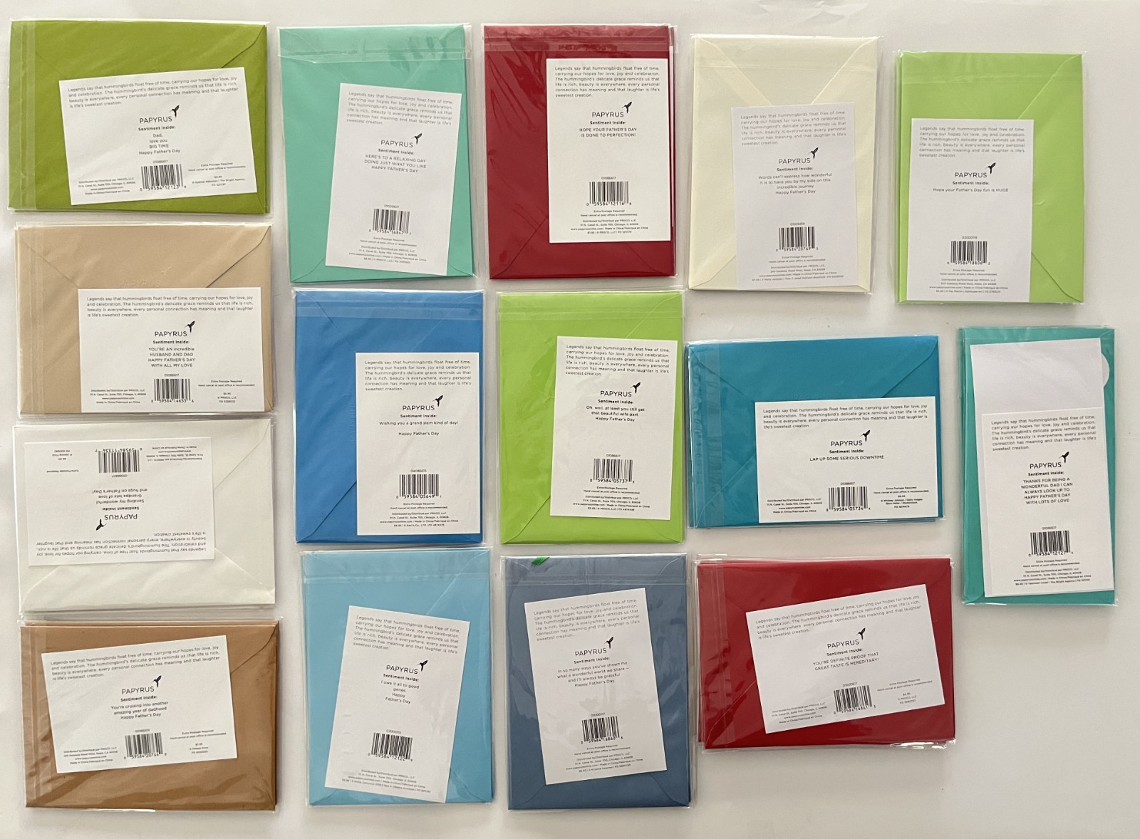 NEW SEALED LOT OF 15 DIFFERENT PAPYRUS FATHER’S DAY GREETING CARDS $105.25 VALUE