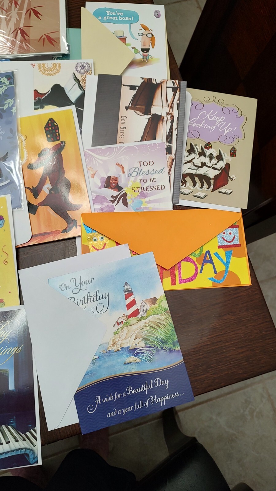 Greeting Cards & Org. Box: HBD, Valentine H. New Year, Mom’s Day, Etc. Etc. Misc