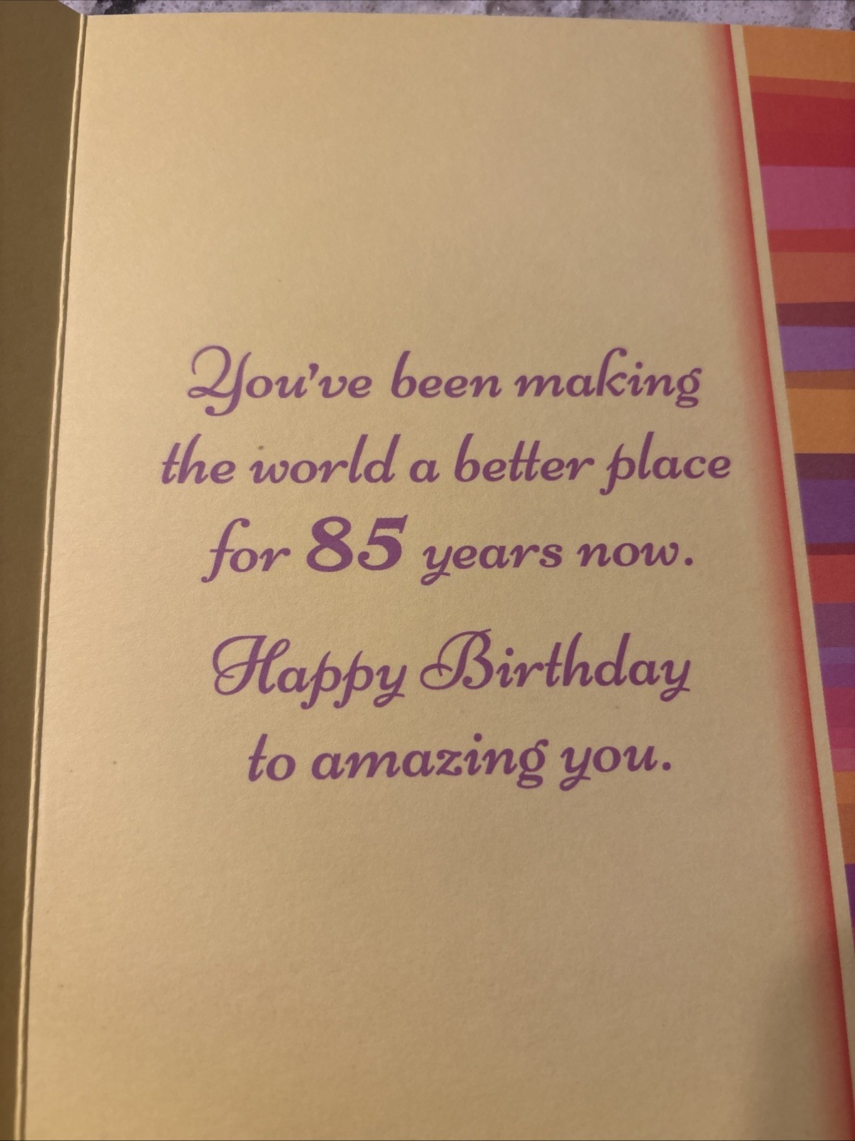 85th Birthday 85 Years Old Amazing You Year 5”x7.75” Stockwell Greeting Card