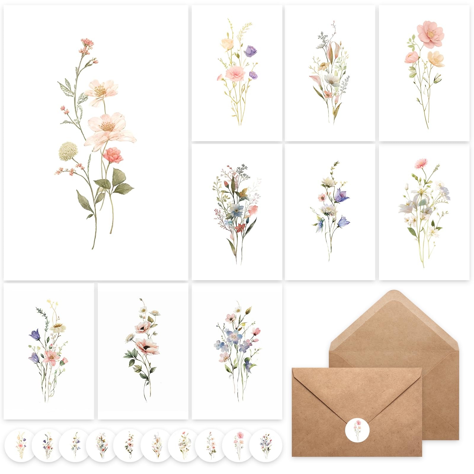 XXINMOH 100 PACK Blank Cards with Envelopes, Greeting 4×6 inches, White