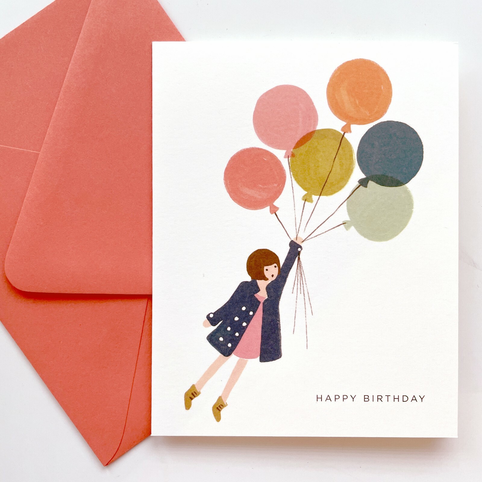 RIFLE PAPER CO. Greeting Card & Envelope – FLY AWAY BIRTHDAY Blank A2