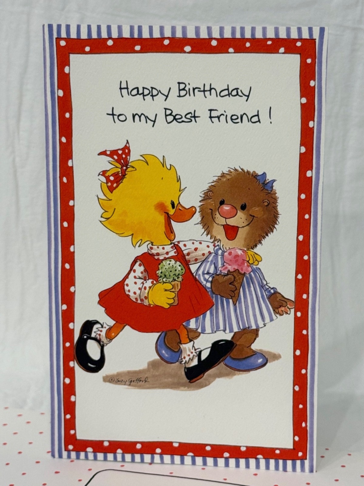 Vintage 1997 Suzy’s Zoo “Happy BirthdayTo My Best Friend!” Greeting Card