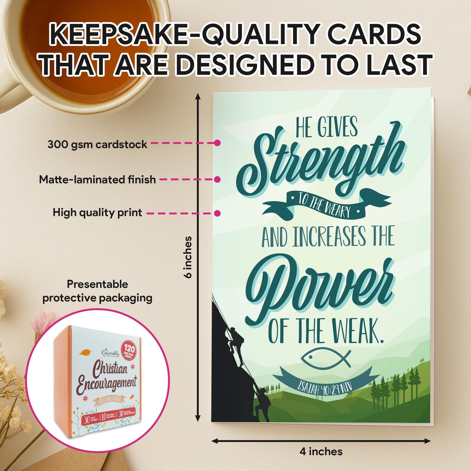 120 Pack 4x6in Christian Encouragement Cards Bulk with Envelopes and Stickers…